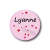 Button Hartjes Roze