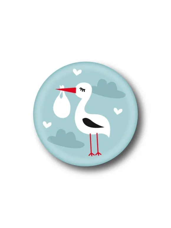 Button Stork Baby