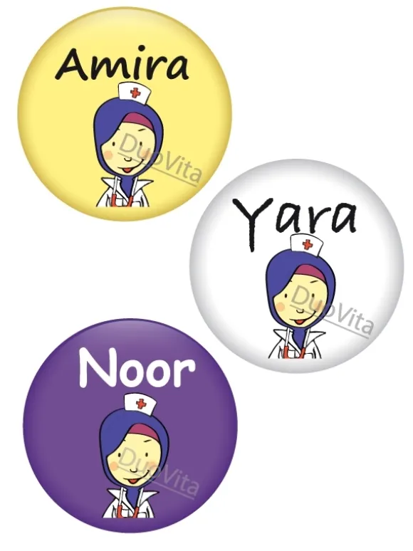 Button Verpleegster Hoofddoek