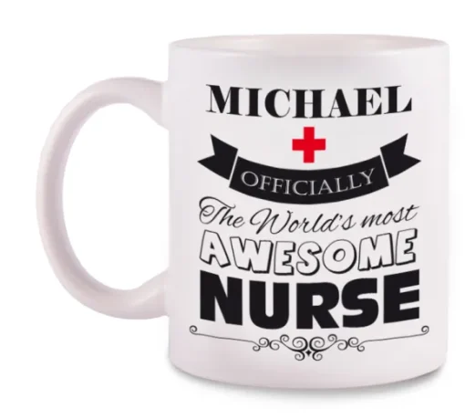 Mug Awesome Nurse Met Naam Opdruk