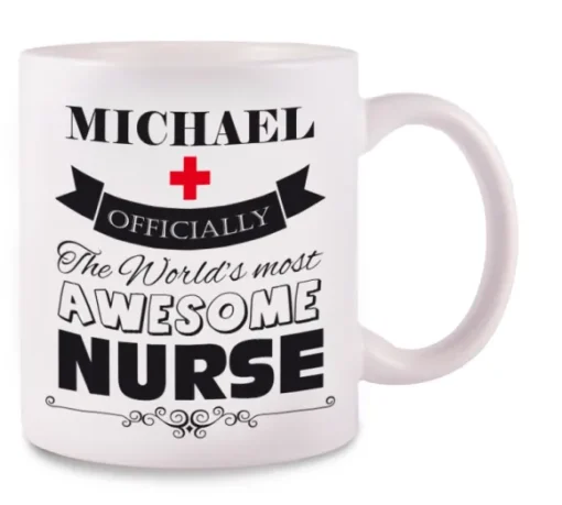 Mug Awesome Nurse Met Naam Opdruk