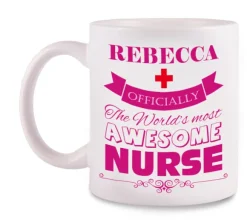 Mug Awesome Nurse Met Naam Opdruk