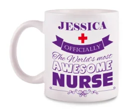 Mug Awesome Nurse Met Naam Opdruk