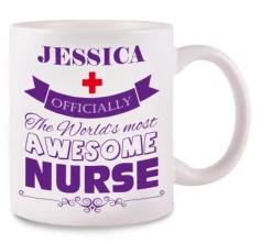 Mug Awesome Nurse Met Naam Opdruk