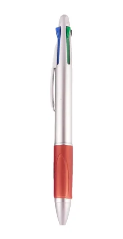 Vier Kleuren Pen Zilver/Rood